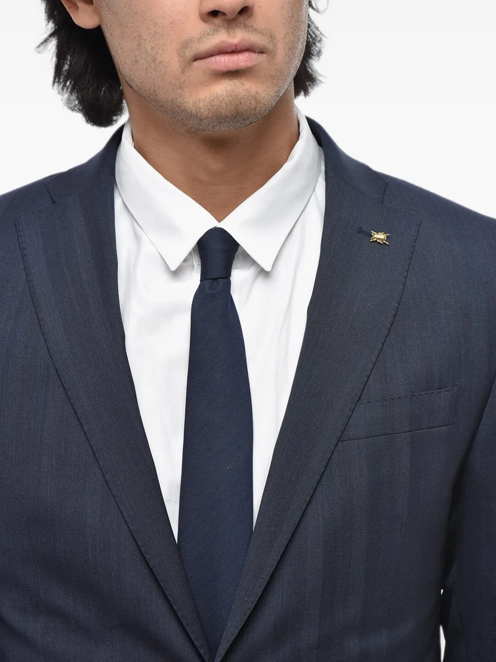 Corneliani single-breasted wool suit Blauw
