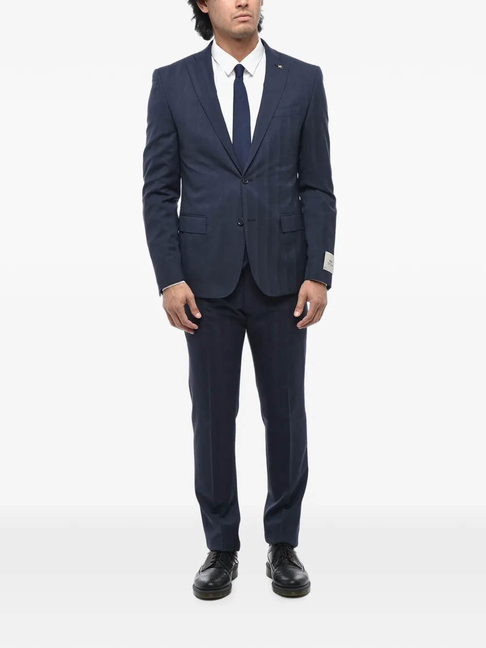 Corneliani single-breasted wool suit Blauw