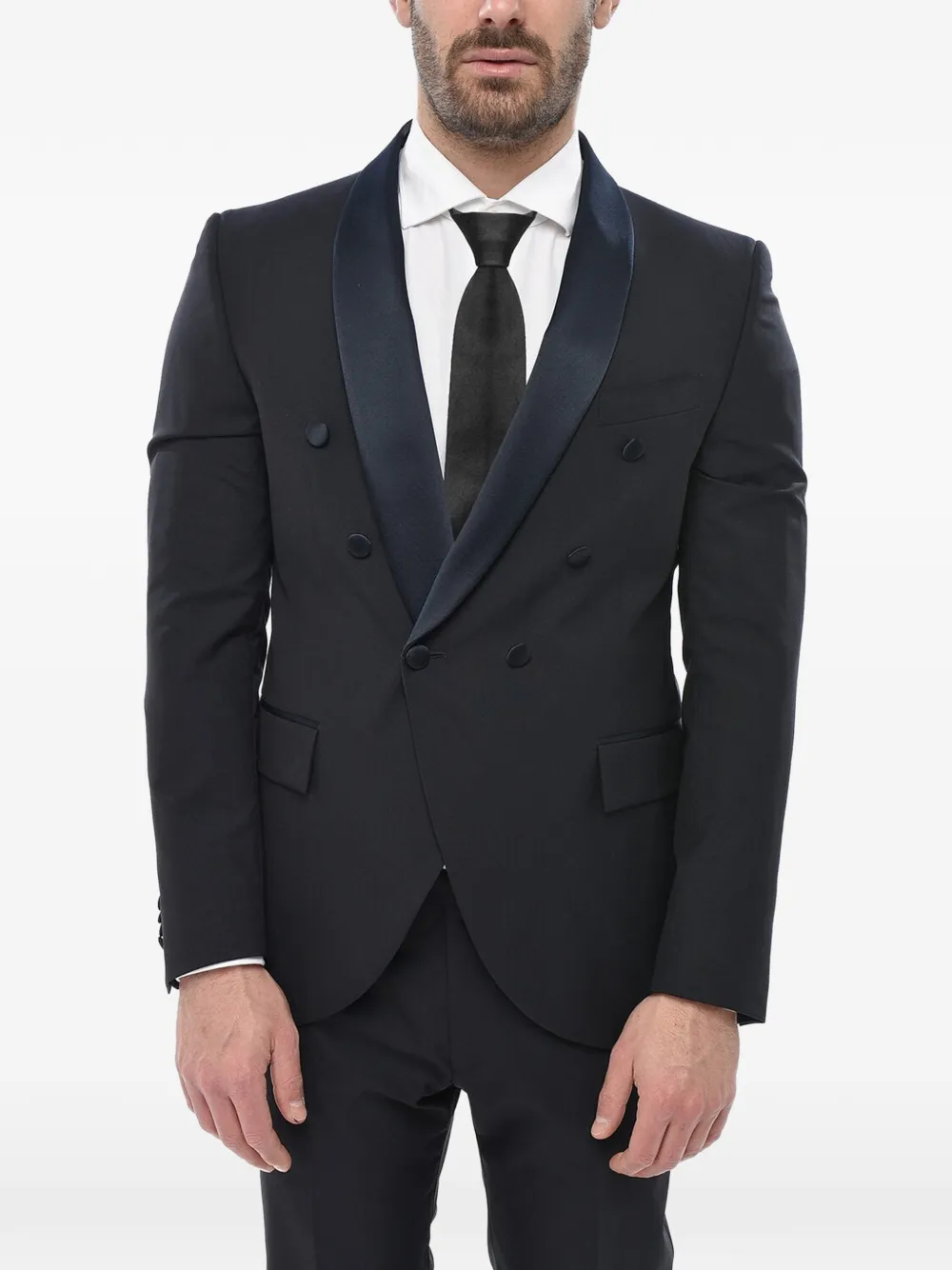 Corneliani double-breasted shawl-lapel suit - Blau