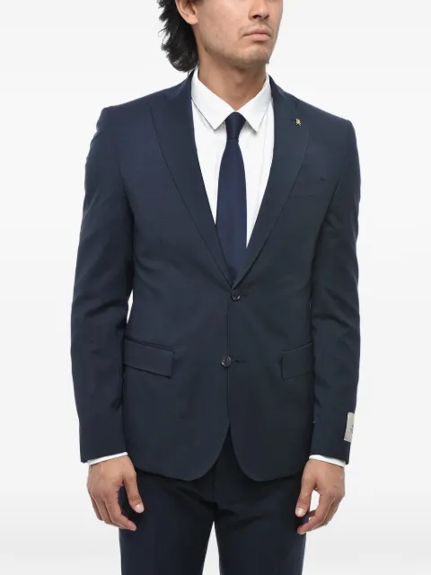 Corneliani micro-check wool suit