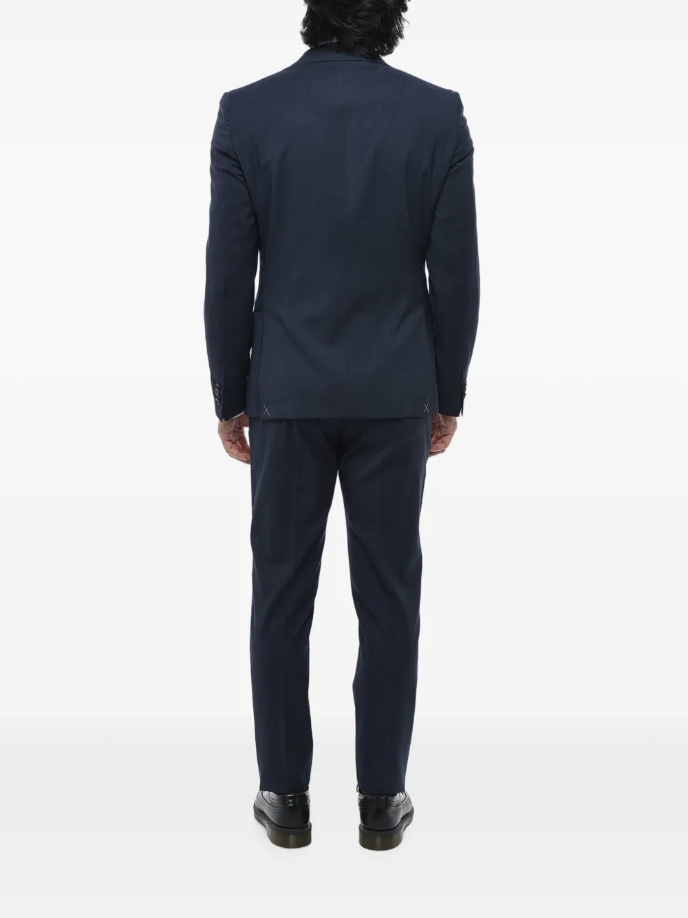 Corneliani micro-check wool suit Blauw