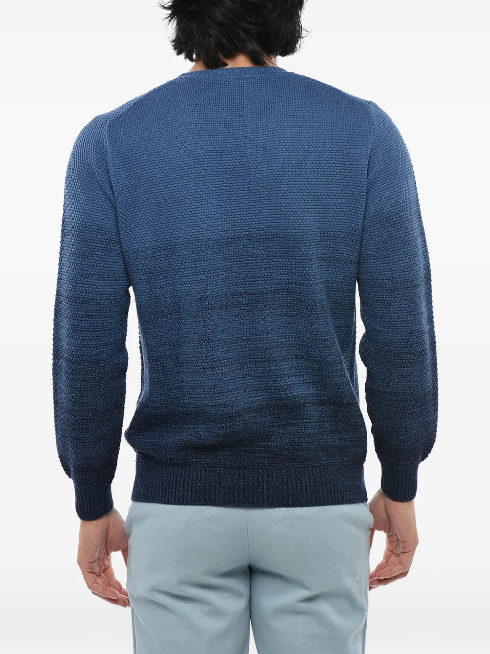 Corneliani ombré-effect crew-neck sweater Blauw