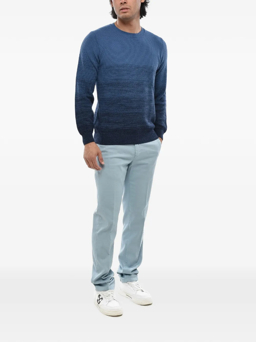 Corneliani ombré-effect crew-neck sweater Blauw