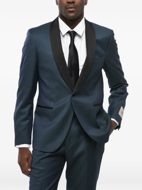 Corneliani traje de satén con solapa de esmoquin