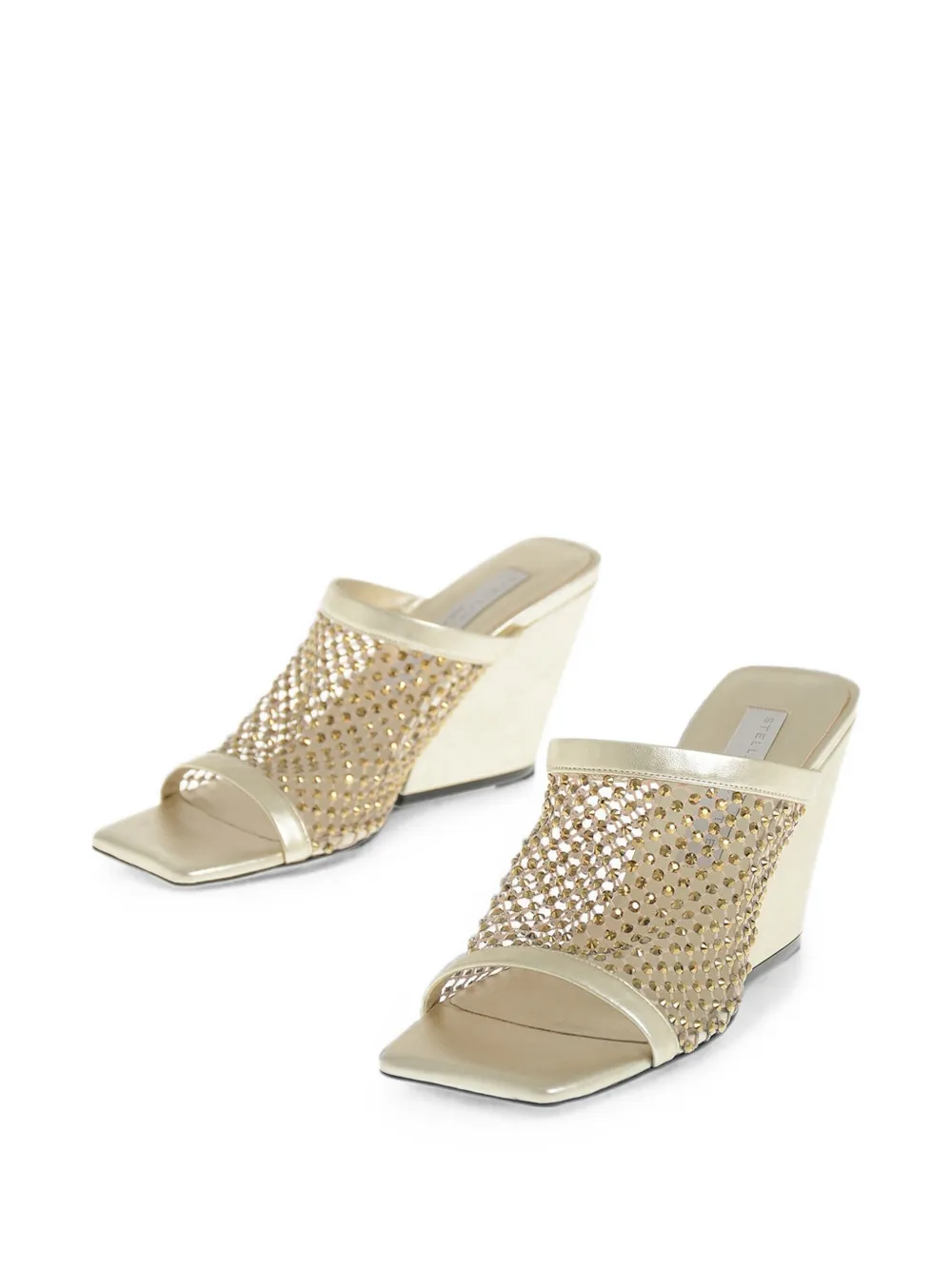 Stella McCartney rhinestone-embellished mesh sandals Goud