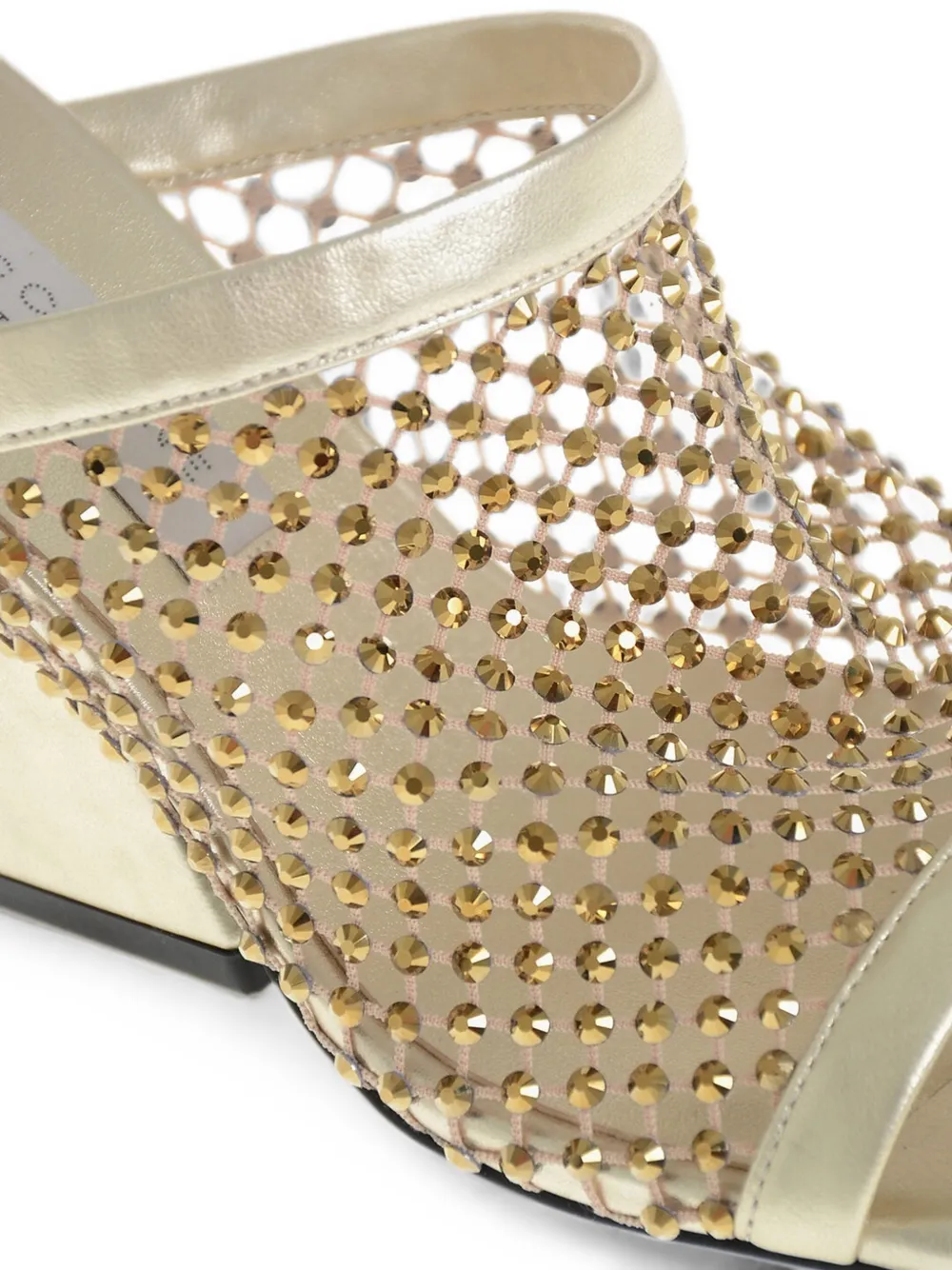 Stella McCartney rhinestone-embellished mesh sandals Goud