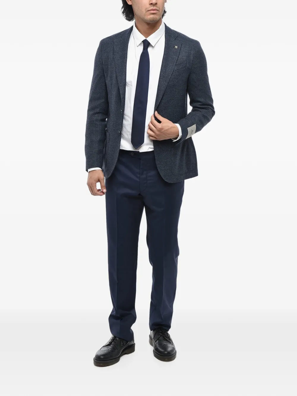 Corneliani single-breasted patch-pocket blazer Blauw