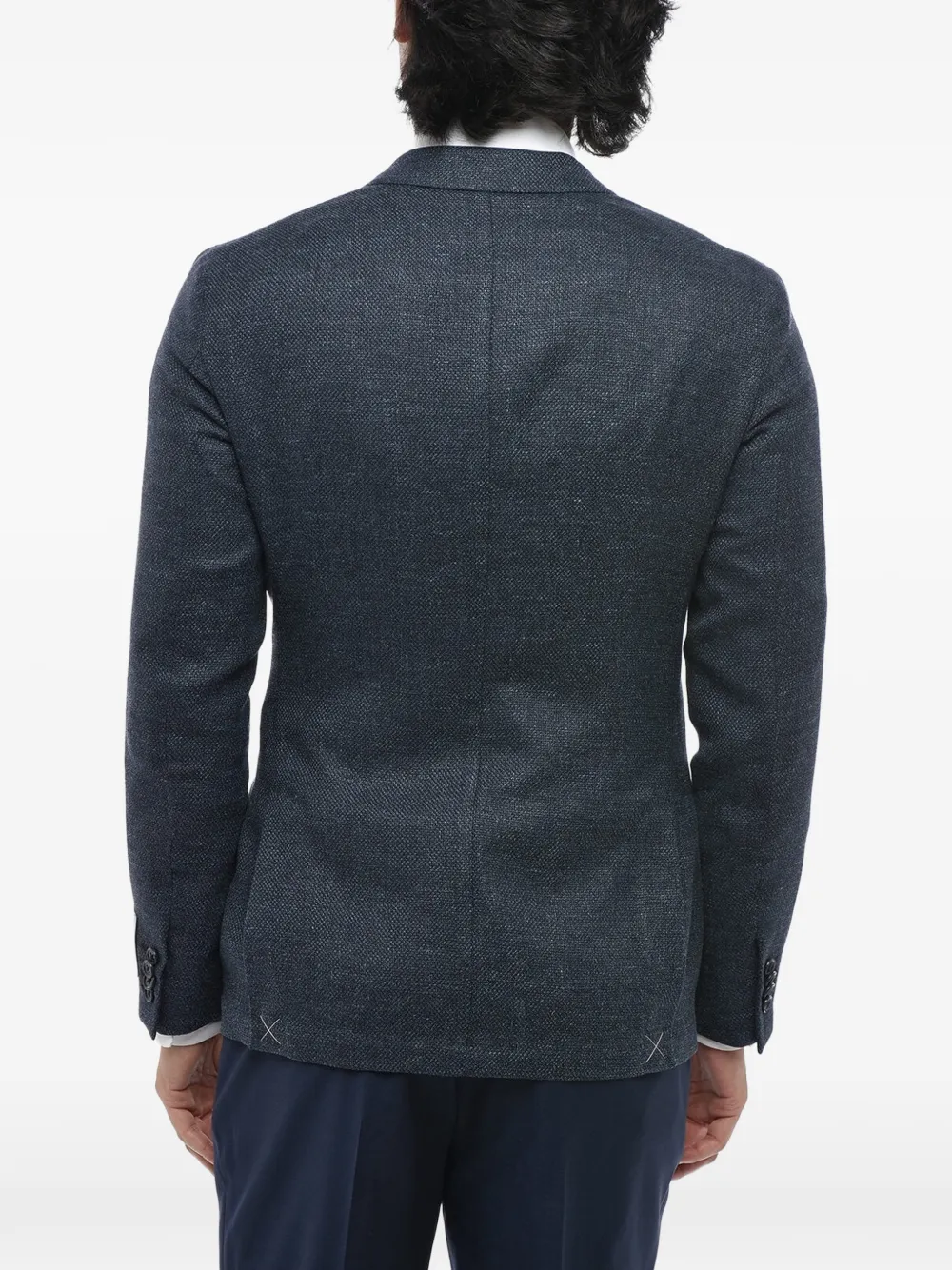 Corneliani single-breasted patch-pocket blazer Blauw