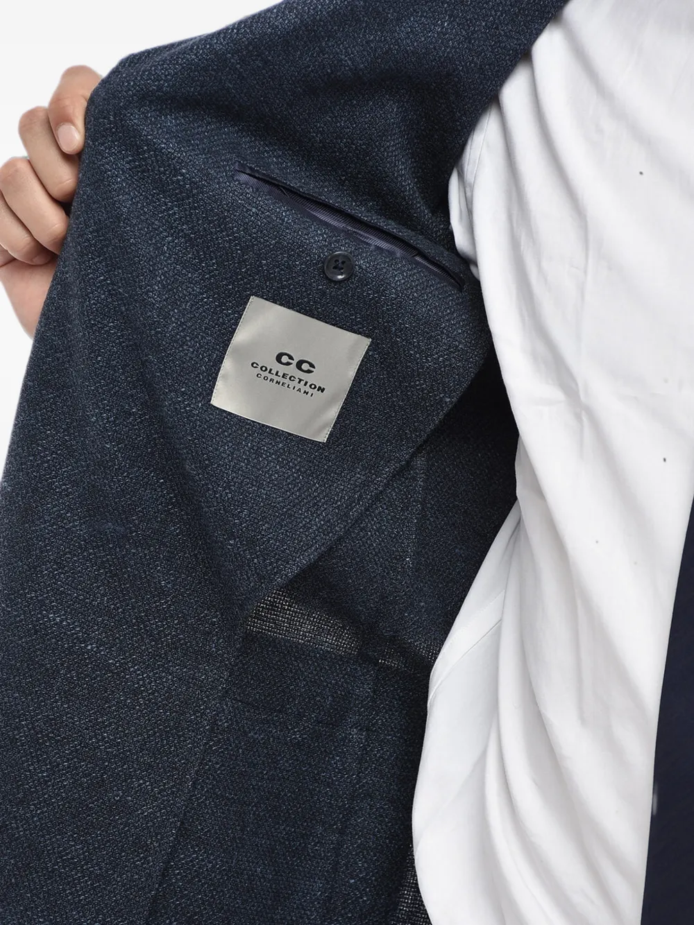 Corneliani single-breasted patch-pocket blazer Blauw