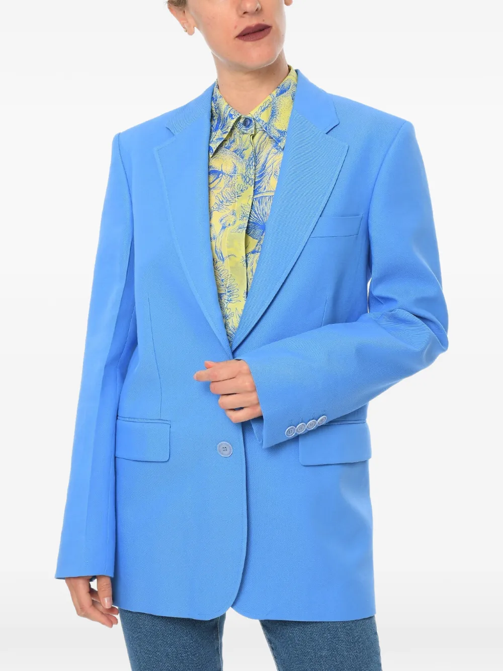Stella McCartney twill blazer with flap pockets - Blau