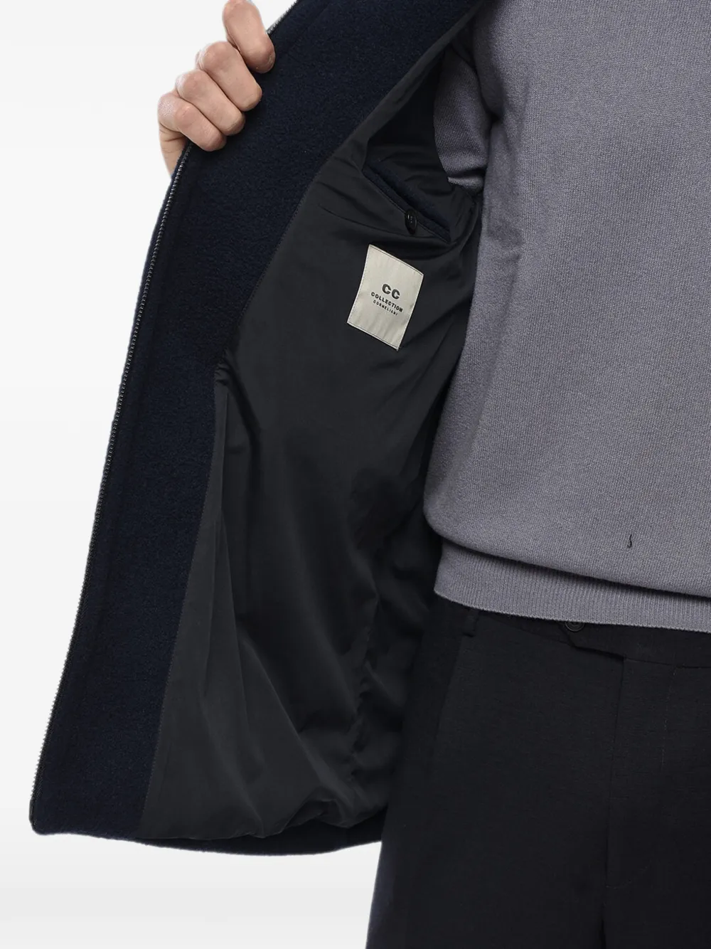 Corneliani zip-up four-pocket coat Blauw