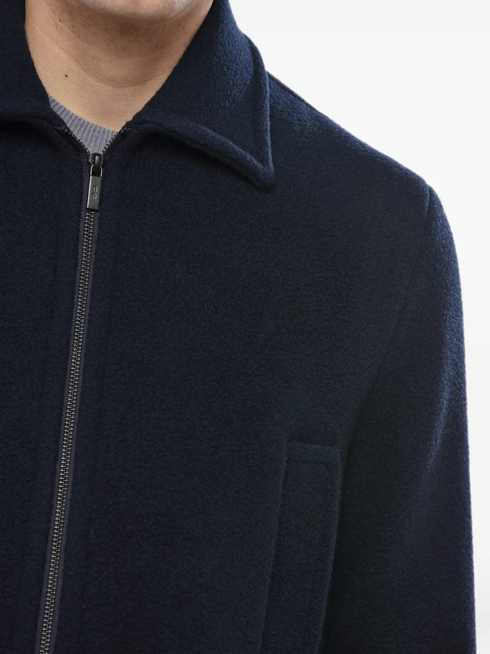 Corneliani zip-up four-pocket coat Blauw