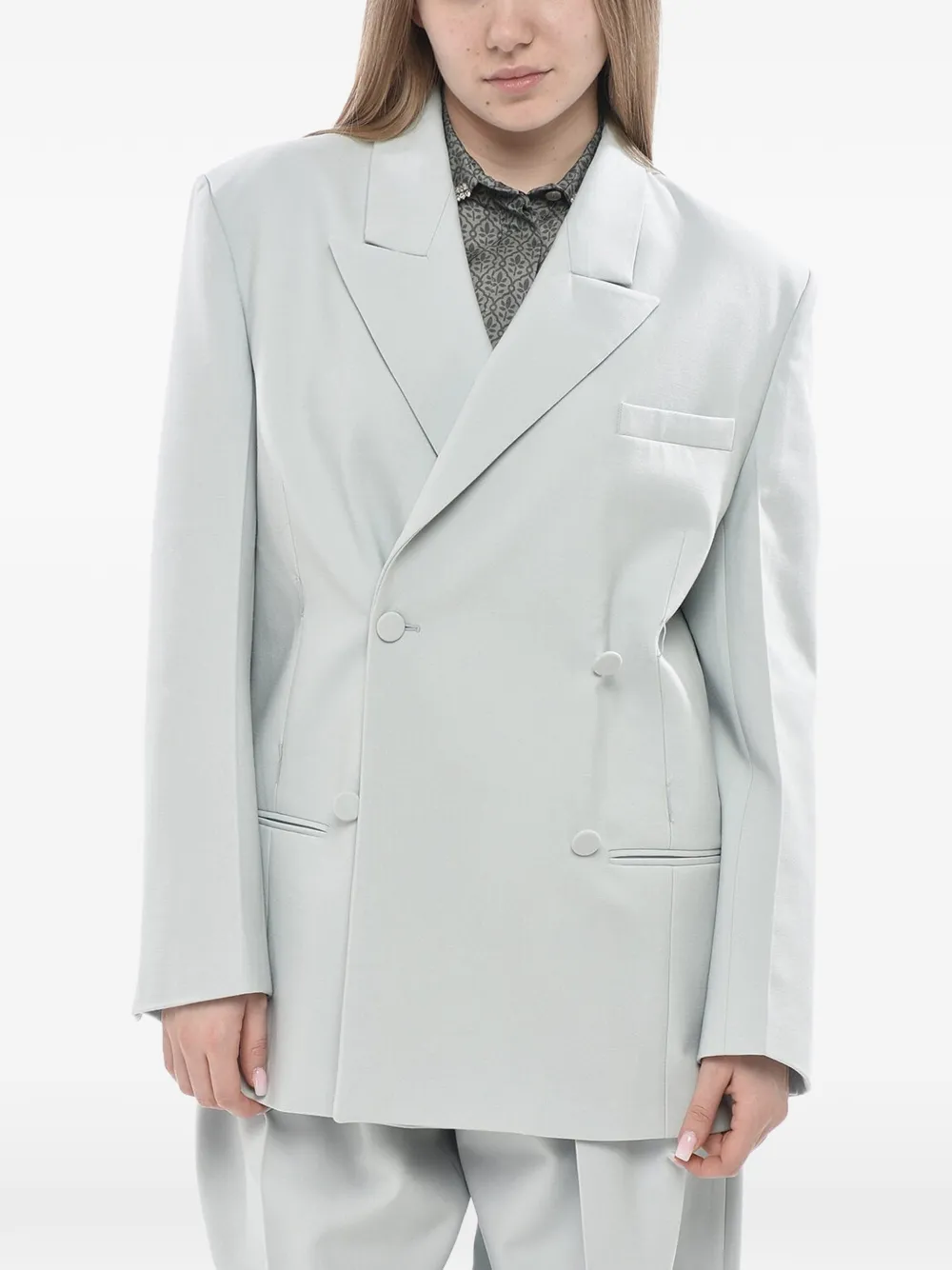 SUPER BLOND double-breasted oversized blazer - Blau