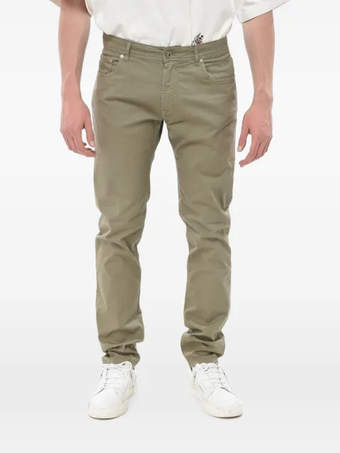 Corneliani five-pocket embroidered trousers