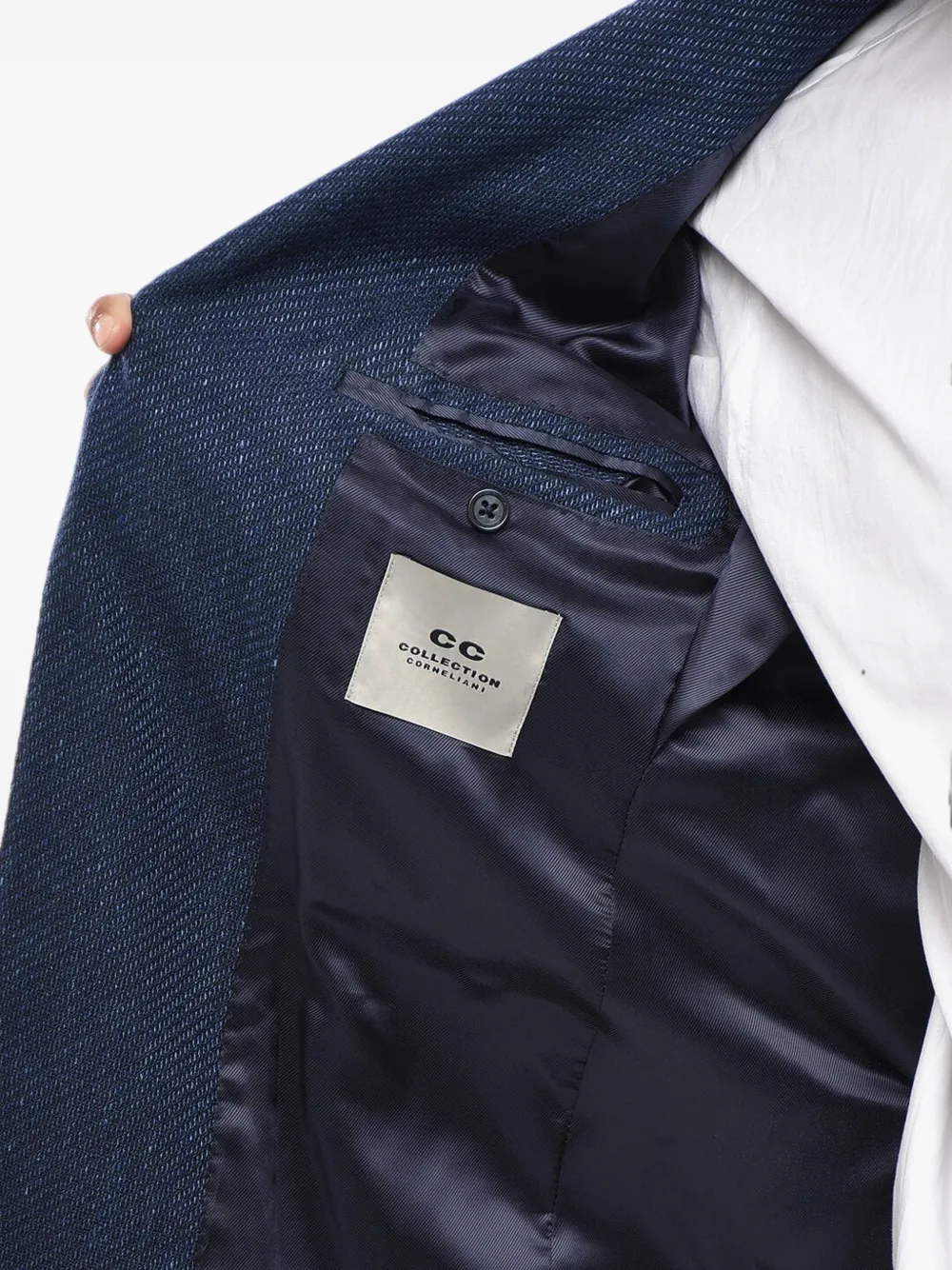Corneliani single-breasted flap-pocket blazer Blauw