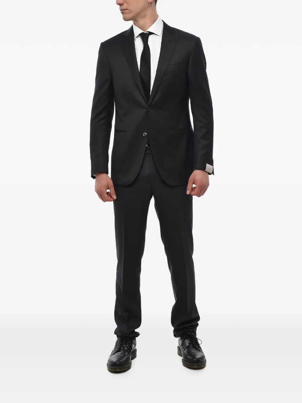 Corneliani Academy peak-lapel jacket Zwart