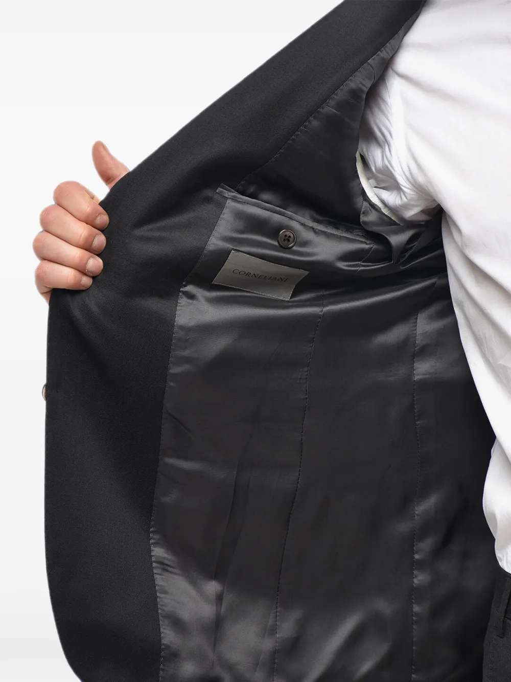 Corneliani Academy peak-lapel jacket Zwart