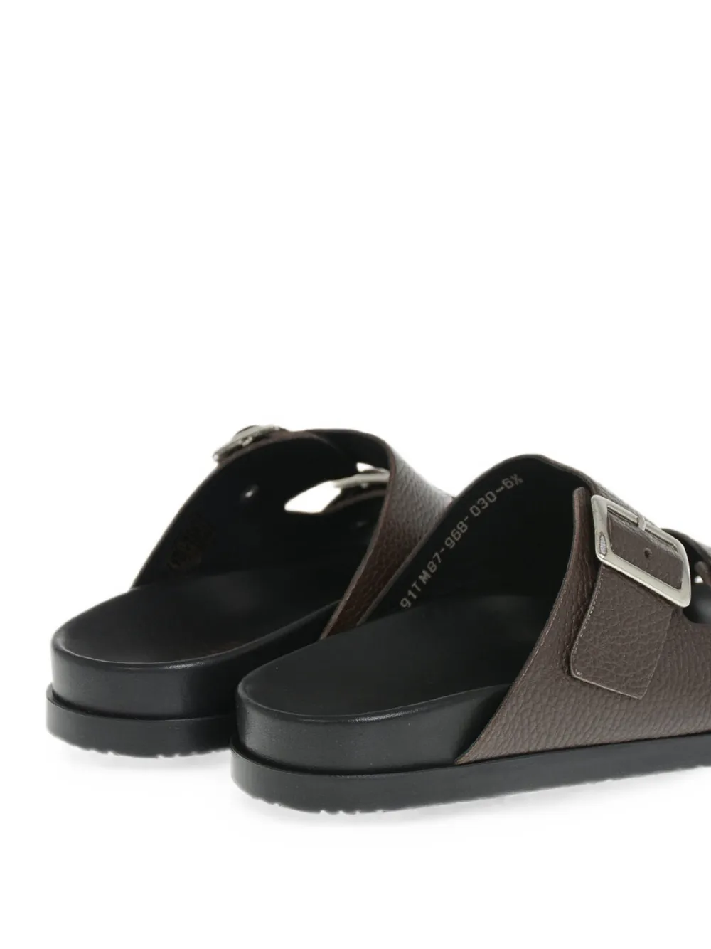 Corneliani pebbled leather buckle sandals Bruin