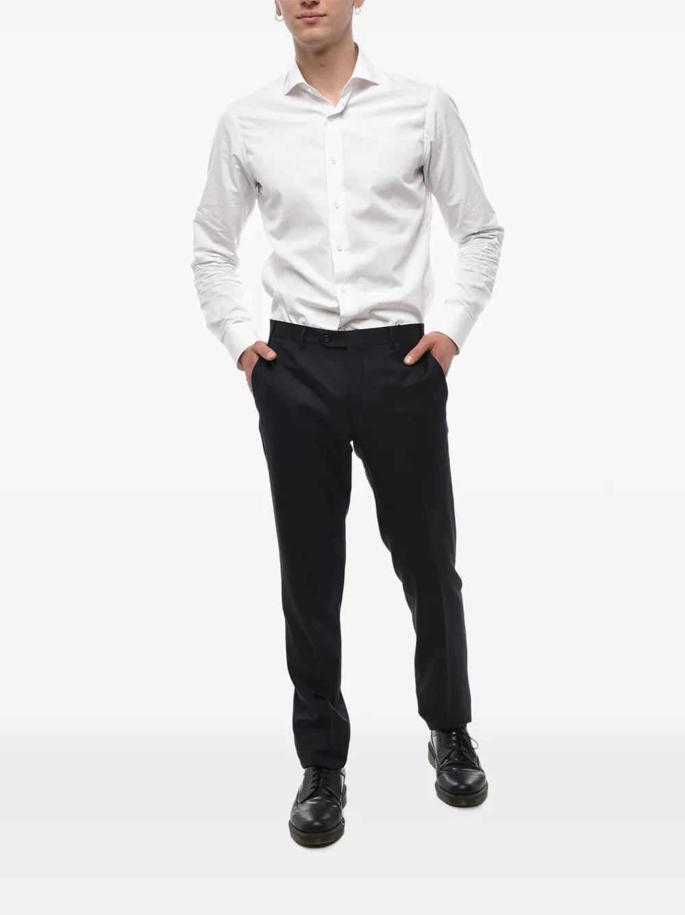 Corneliani Academy belt-loop trousers Blauw