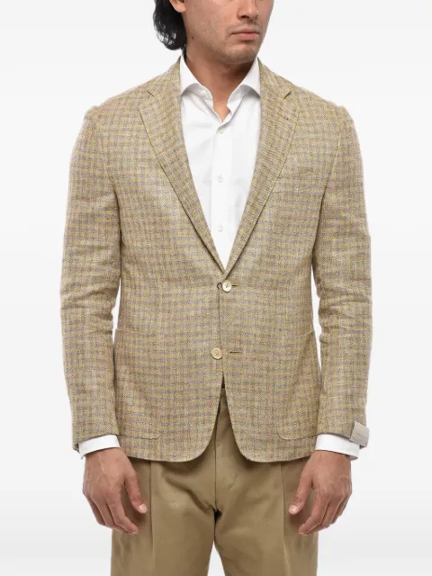 Corneliani gingham linen-blend blazer