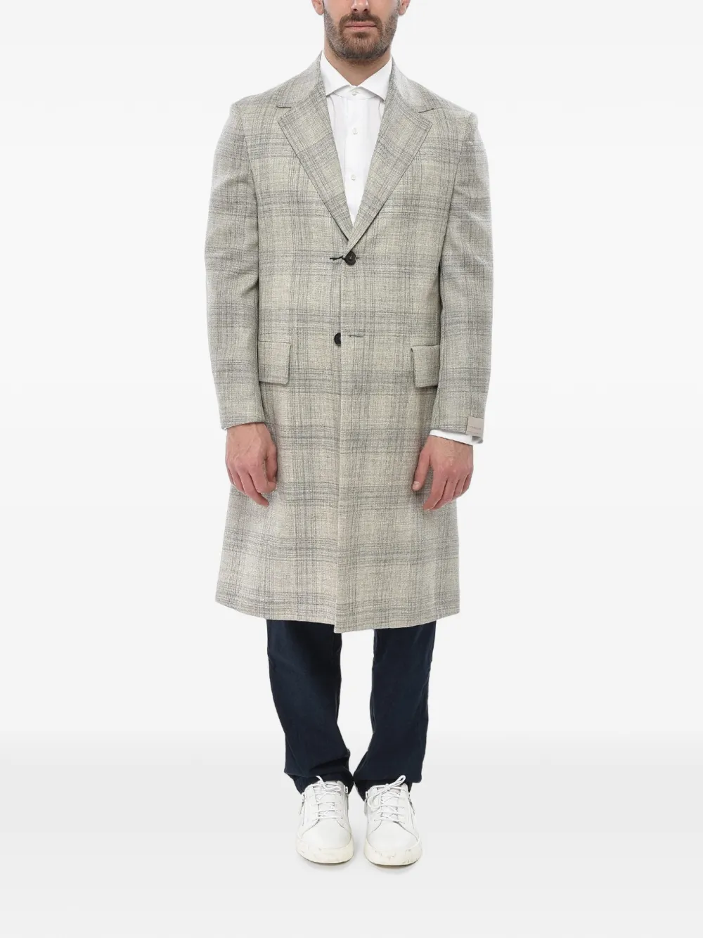 Corneliani Circle District check coat Grijs