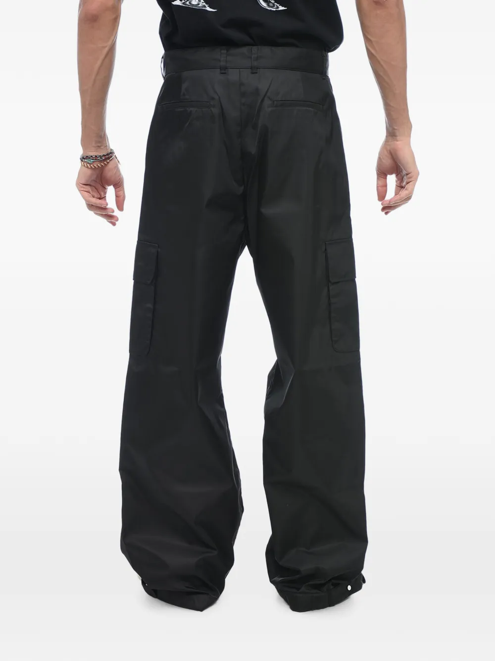 Off-White logo-embroidered cargo trousers Zwart
