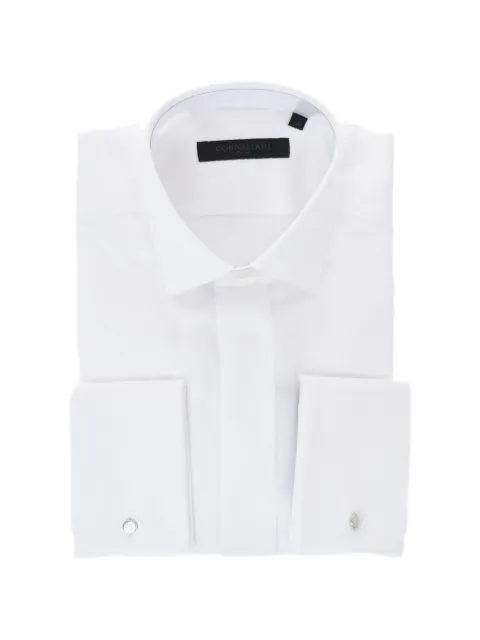 Corneliani concealed-placket poplin shirt