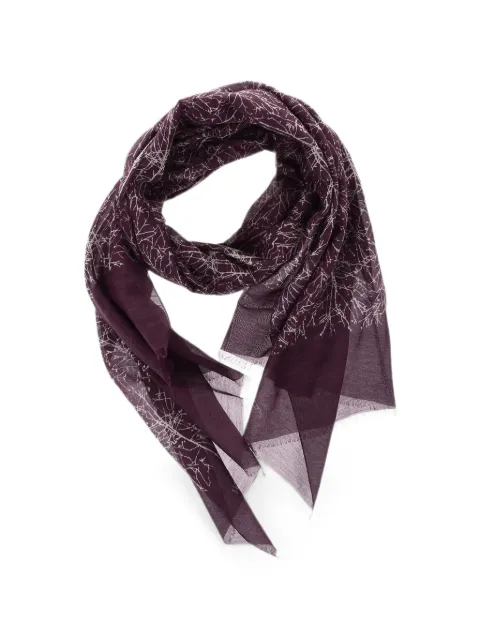 Corneliani logo-print tree-pattern scarf