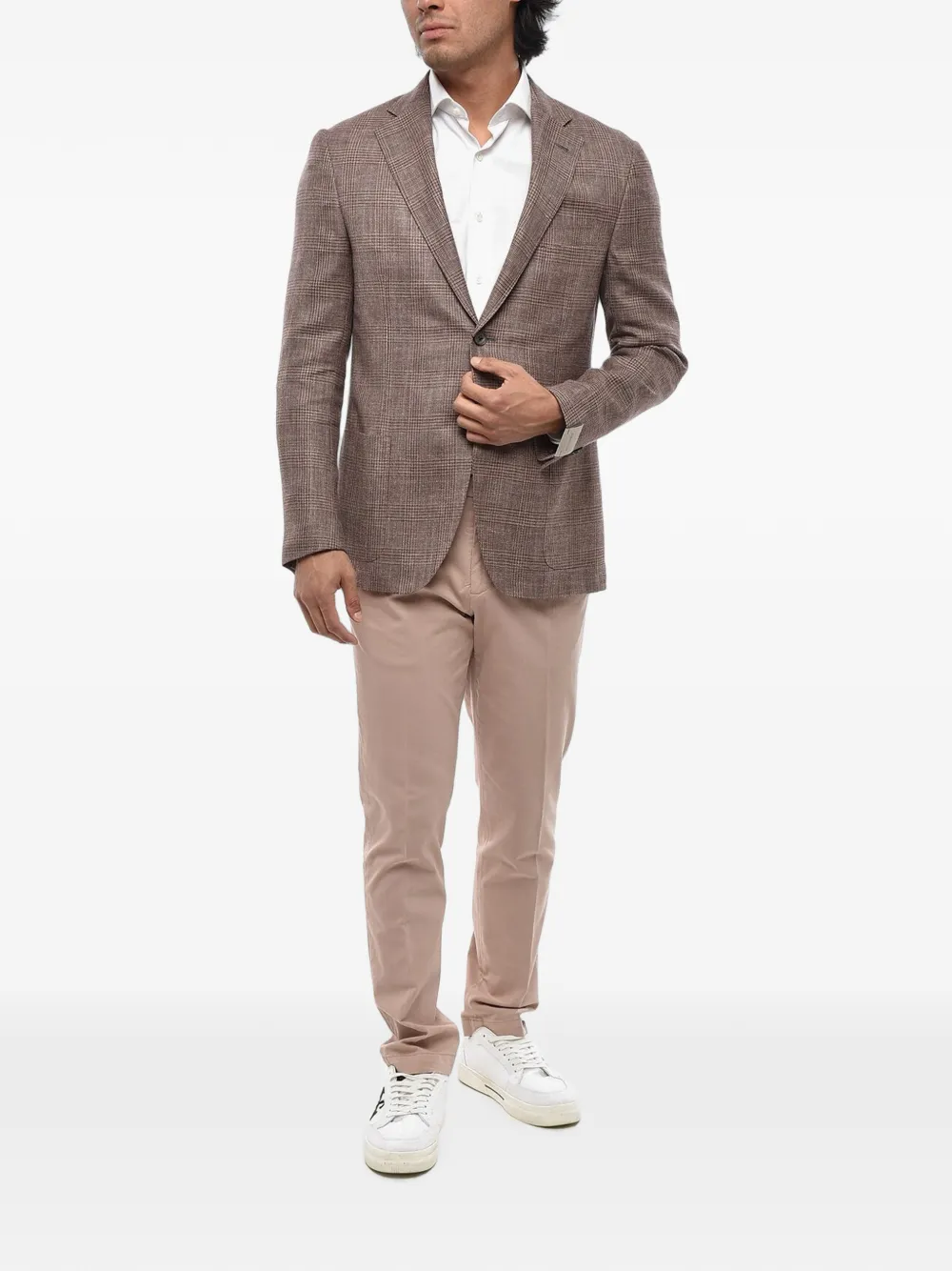 Corneliani District Check blazer Bruin
