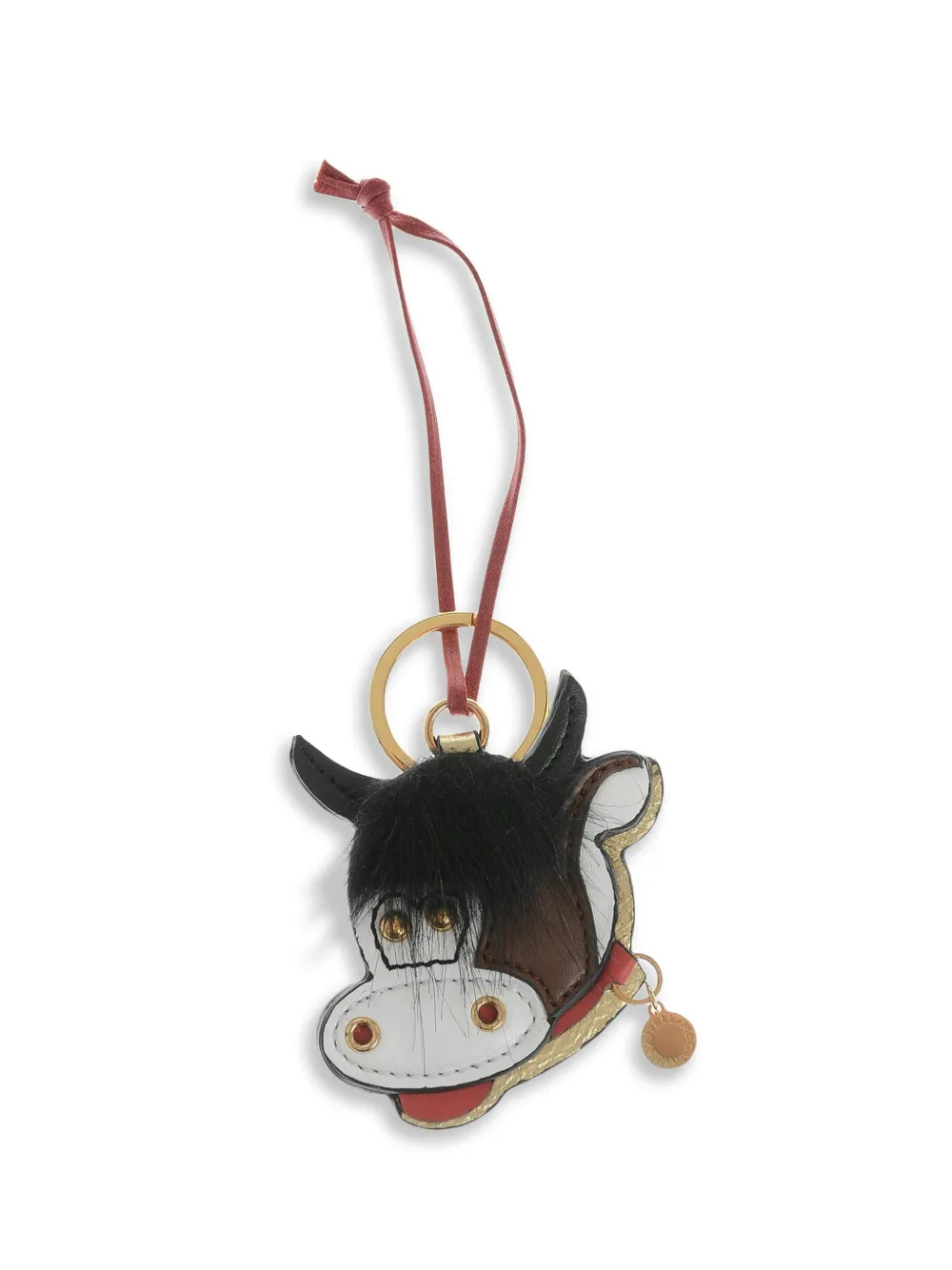 Stella McCartney metallic cow-motif keychain - Weiß