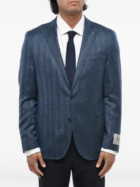 Corneliani CC Collection single-breasted herringbone blazer
