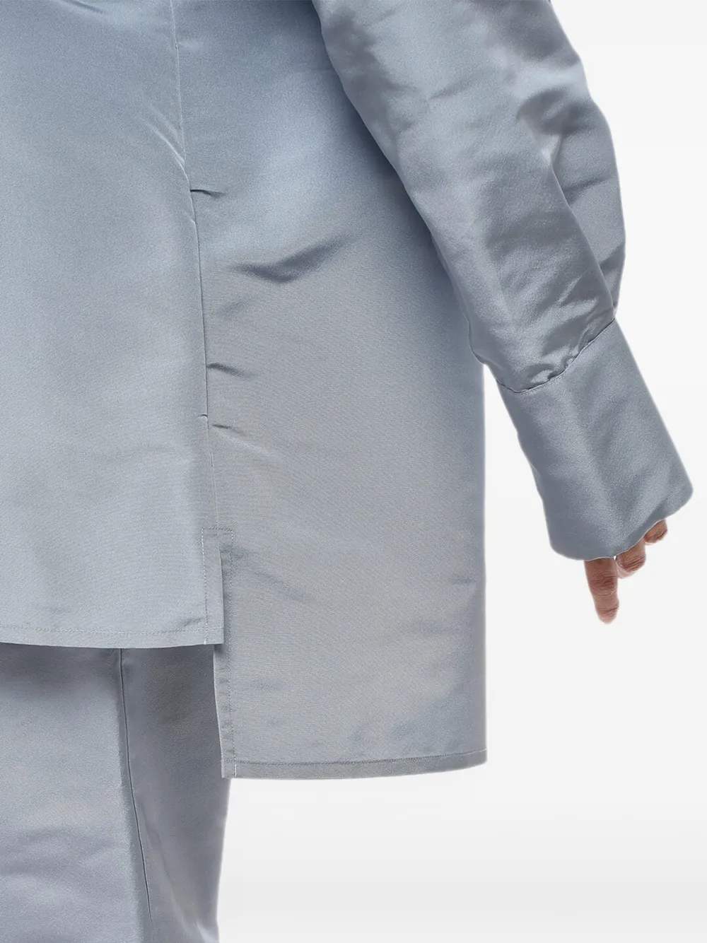 SUPER BLOND oversized silk-organza blouse Blauw