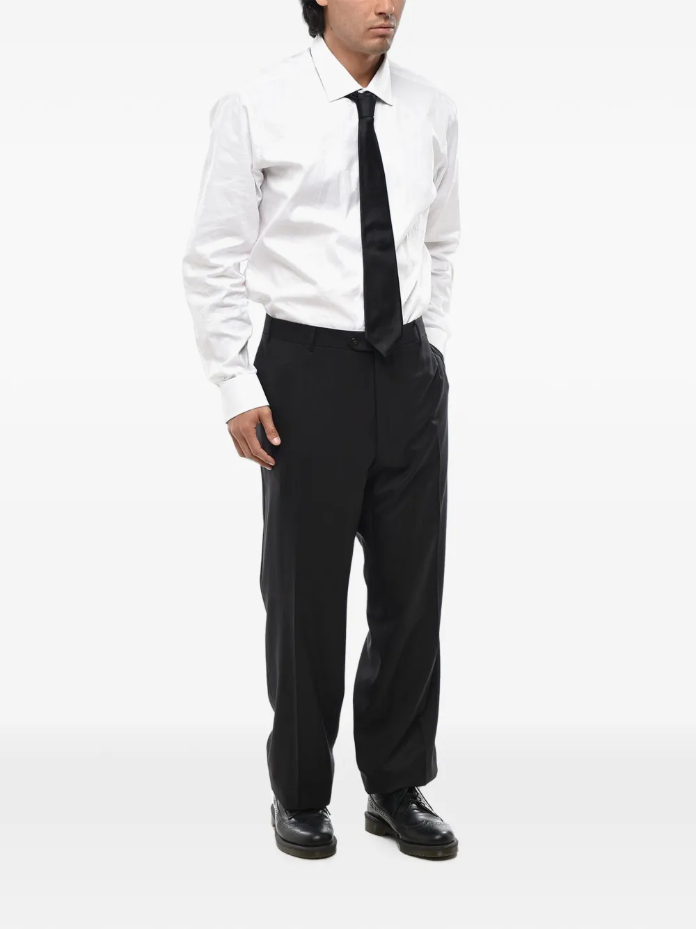 scalloped-hem virgin wool trousers — Image 3