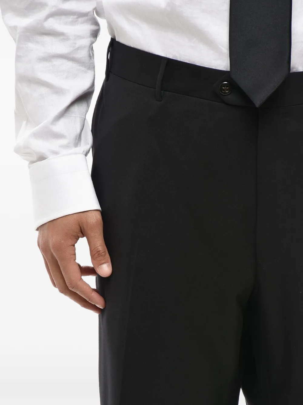 scalloped-hem virgin wool trousers — Image 4