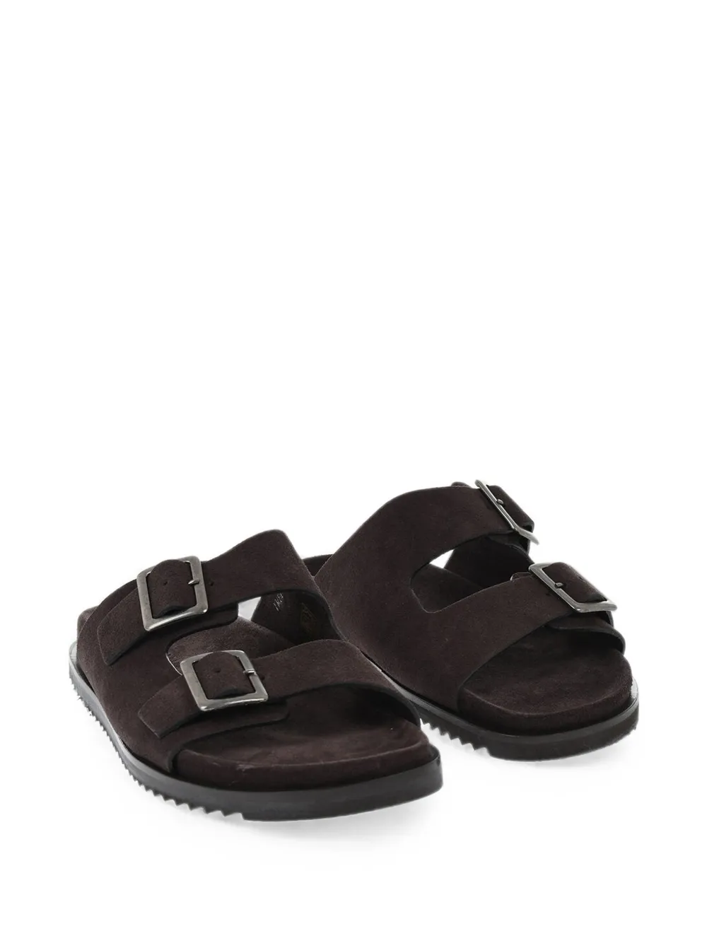 Corneliani buckle-fastening suede sandals Bruin