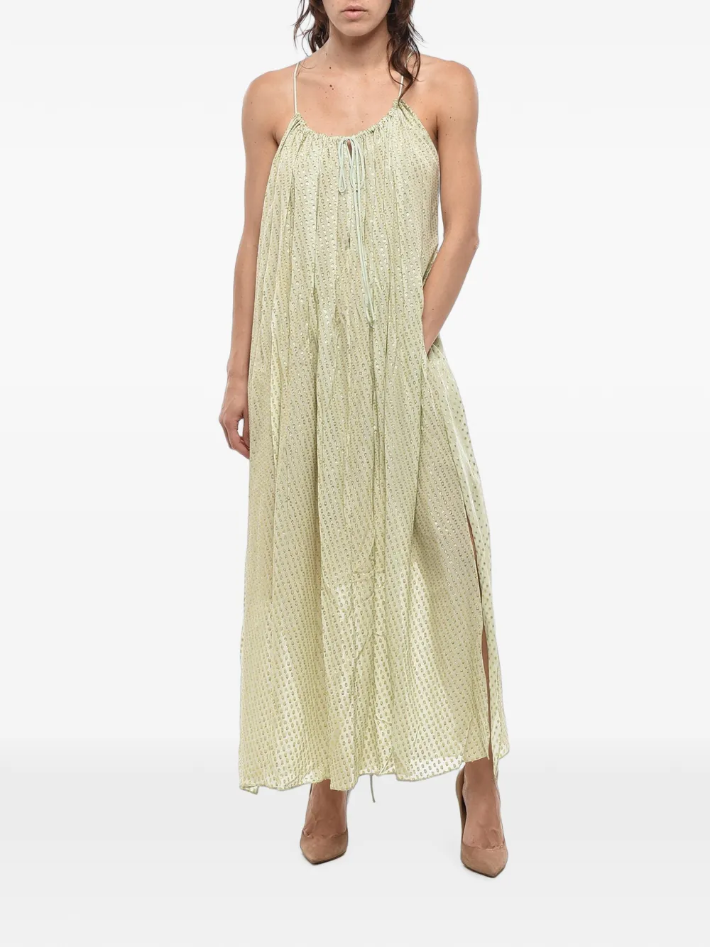Stella McCartney Nadia Lurex-detail dress - Grün