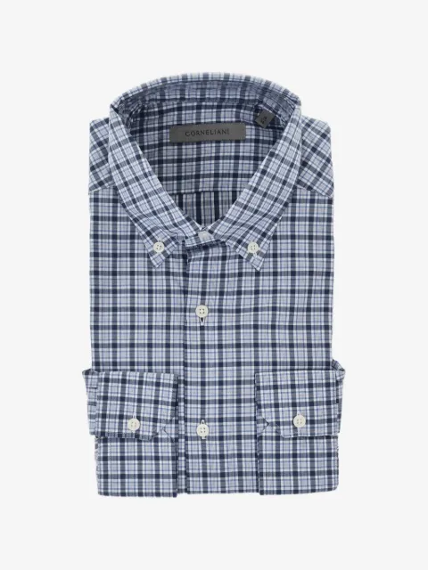 Corneliani camisa de cuadros con botones