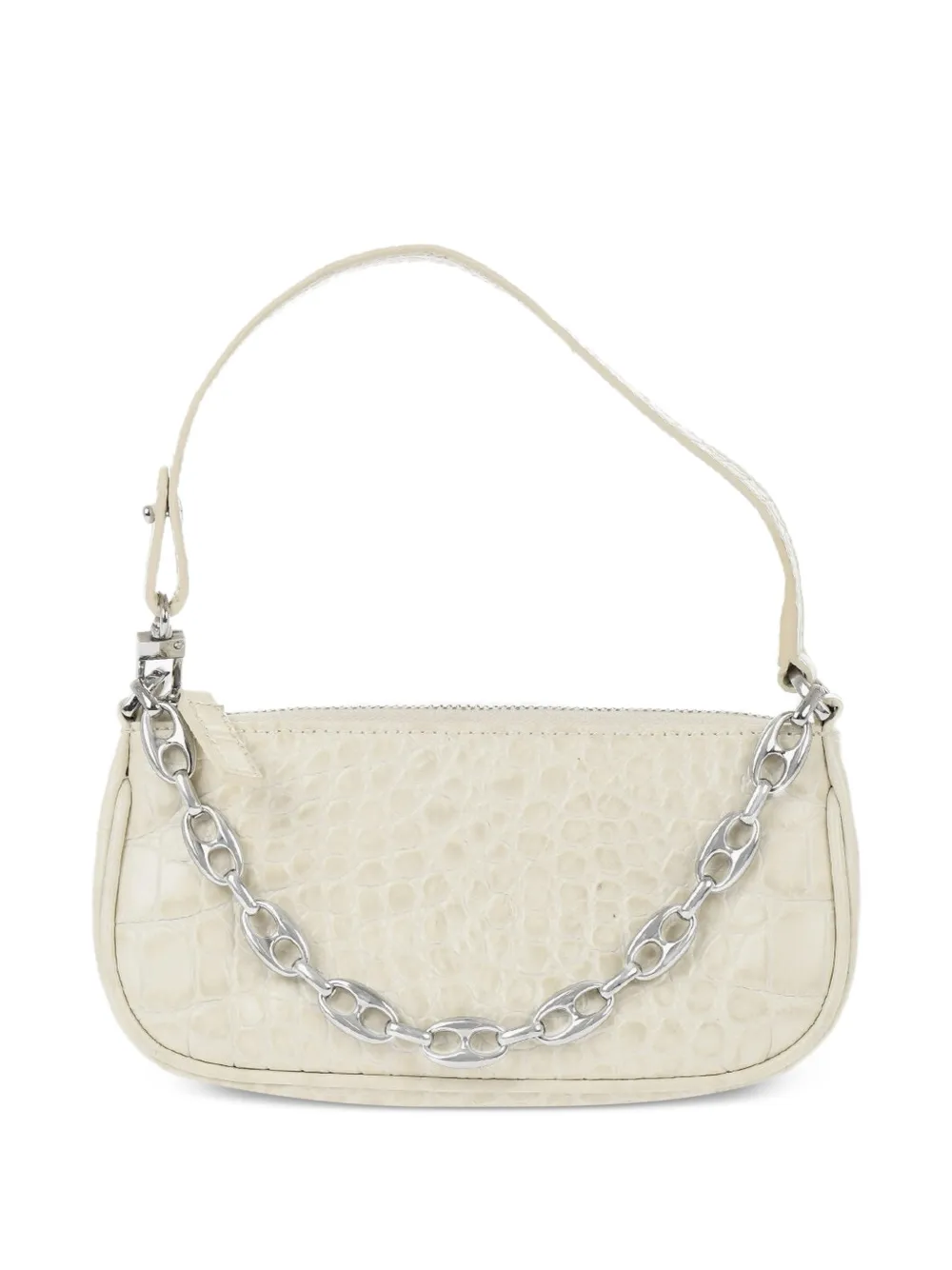 BY FAR mini Rachel crocodile-effect leather shoulder-bag - Weiß