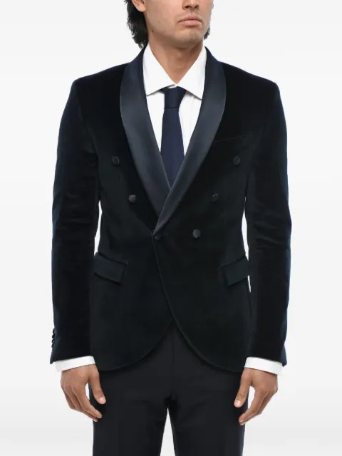 Corneliani double-breasted velvet blazer