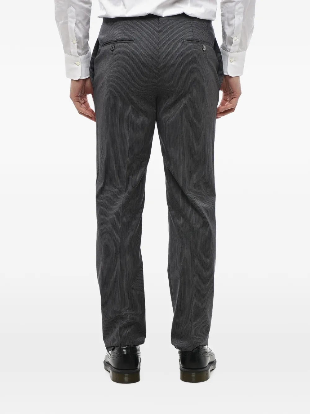 Corneliani Cerimonia Academy pinstriped virgin-wool trousers Grijs