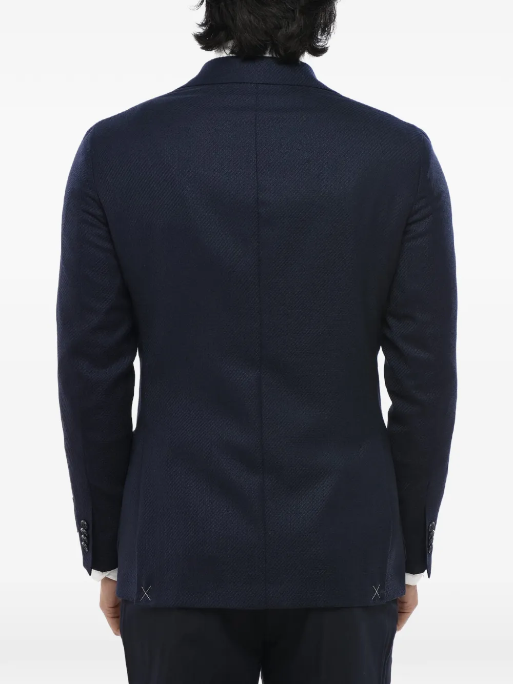 Corneliani CC Collection single-breasted patch-pocket blazer Blauw