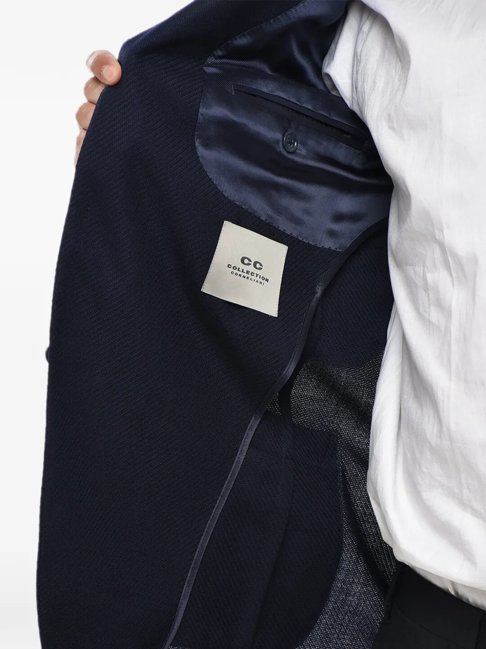 Corneliani CC Collection single-breasted patch-pocket blazer Blauw