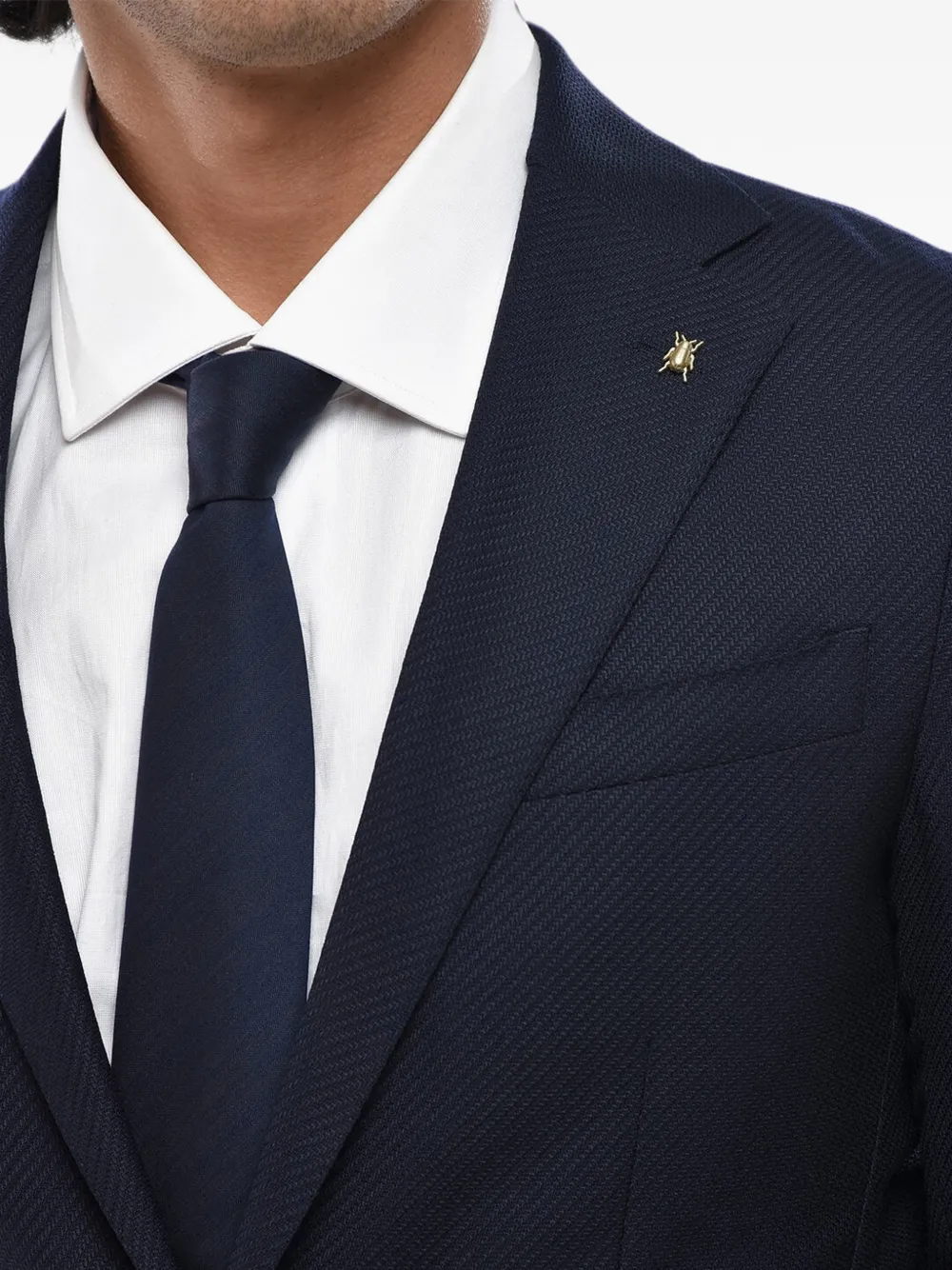 Corneliani CC Collection single-breasted patch-pocket blazer Blauw