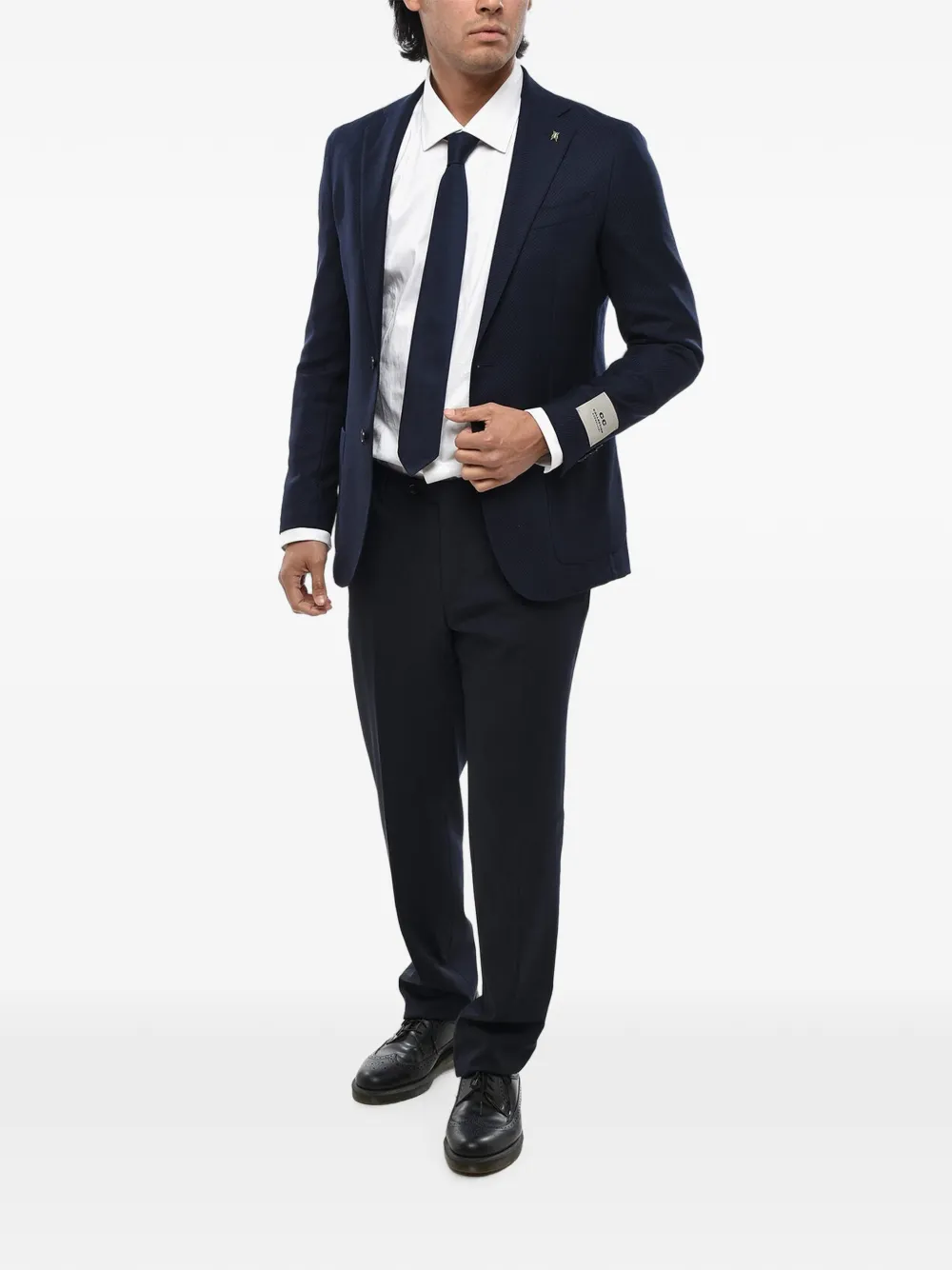 Corneliani CC Collection single-breasted patch-pocket blazer Blauw