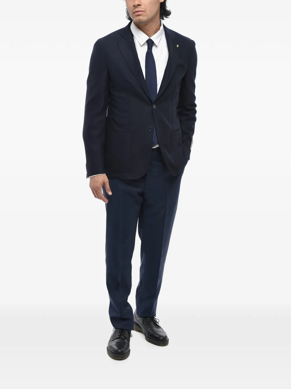 Corneliani patch-pocket single-breasted blazer Blauw