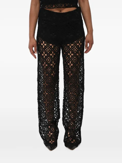 Off-White crochet-knit palazzo trousers