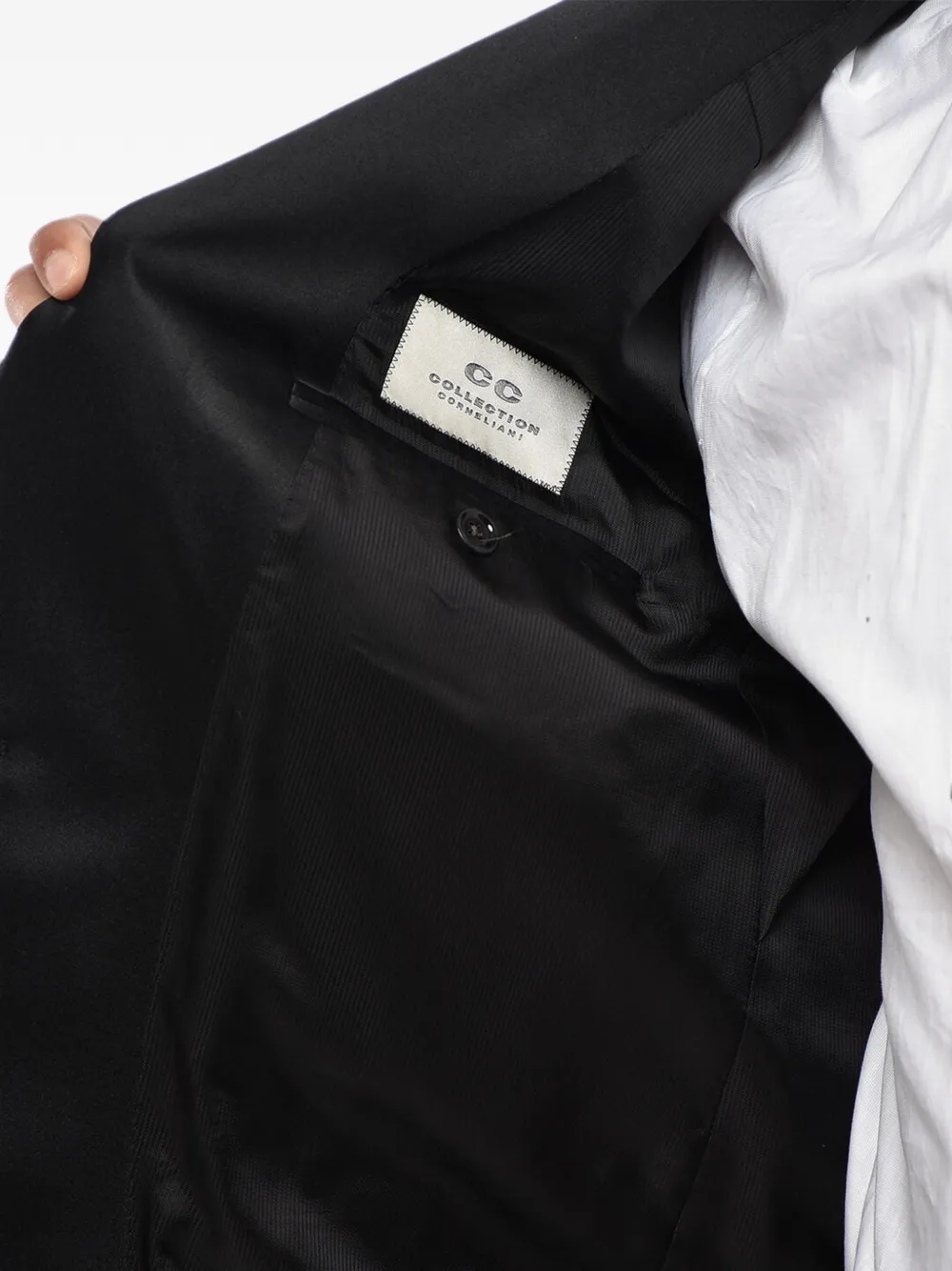 Corneliani CC Collection double-breasted shawl-lapel blazer Zwart
