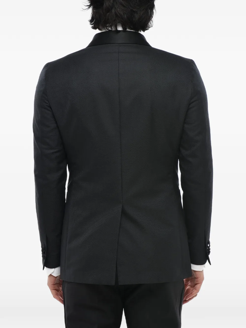 Corneliani CC Collection double-breasted shawl-lapel blazer Zwart