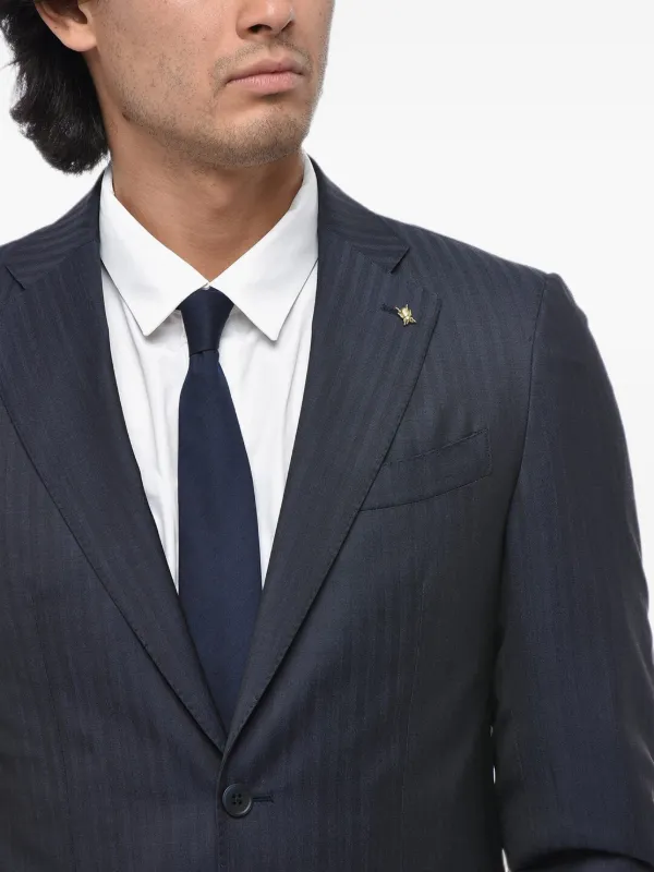 Corneliani CC Collection Jacquard Virgin Wool Suit | Blue | FARFETCH