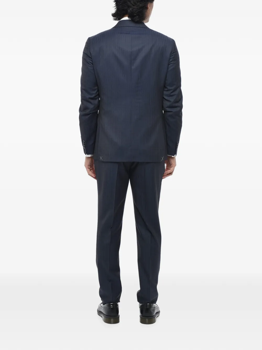 Corneliani CC Collection scheerwol met jacquard Blauw